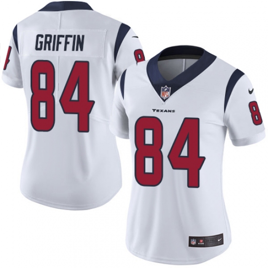 Women's Nike Houston Texans 84 Ryan Griffin Limited White Vapor Untouchable NFL Jersey