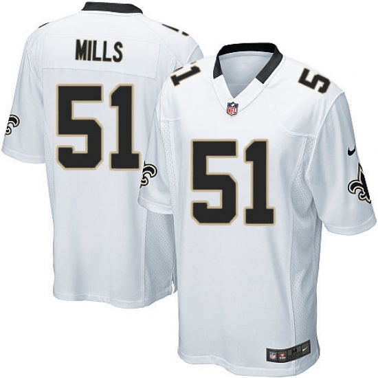 Men's Nike New Orleans Saints 51 Sam Mills Game White NFL Jersey