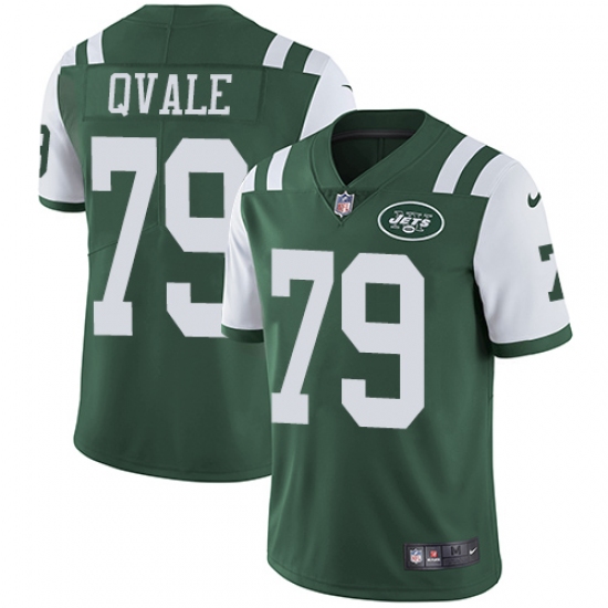 Youth Nike New York Jets 79 Brent Qvale Green Team Color Vapor Untouchable Limited Player NFL Jersey