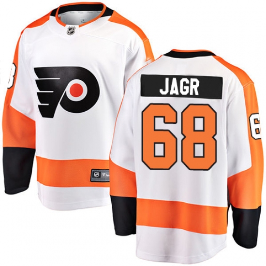 Men's Philadelphia Flyers 68 Jaromir Jagr Fanatics Branded White Away Breakaway NHL Jersey