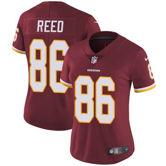 Women's Nike Washington Redskins 86 Jordan Reed Elite Burgundy Red Team Color NFL Jersey