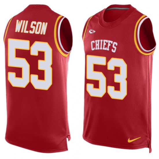 Men's Nike Kansas City Chiefs 53 Ramik Wilson Limited Red Player Name & Number Tank Top NFL Jersey