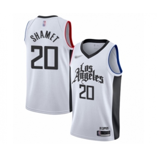 Youth Los Angeles Clippers 20 Landry Shamet Swingman White Basketball Jersey - 2019-20 City Edition