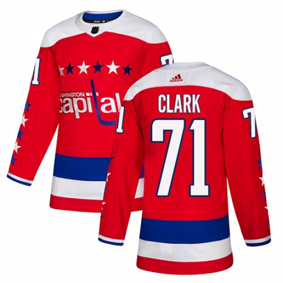 Youth Adidas Washington Capitals 71 Kody Clark Authentic Red Alternate NHL Jersey