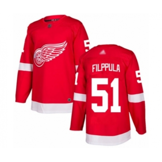 Men's Detroit Red Wings 51 Valtteri Filppula Authentic Red Home Hockey Jersey