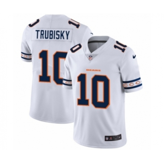 Men's Chicago Bears 10 Mitchell Trubisky White Team Logo Cool Edition Jersey