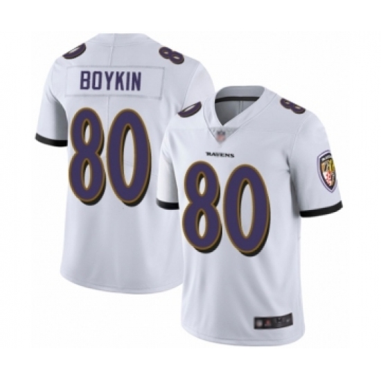 Youth Baltimore Ravens 80 Miles Boykin White Vapor Untouchable Limited Player Football Jersey