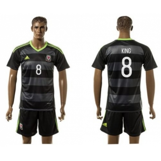 Wales 8 King Black Away Soccer Club Jersey