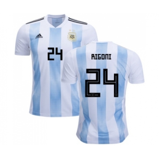 Argentina 24 Rigoni Home Soccer Country Jersey