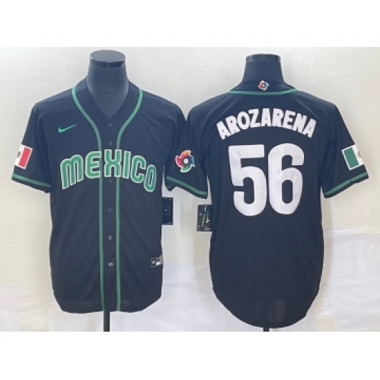 Men's Mexico Baseball 56 Randy Arozarena 2023 Black World Classic Stitched Jersey1