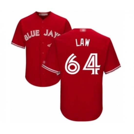 Youth Toronto Blue Jays 64 Derek Law Authentic Scarlet Alternate Baseball Player Jersey