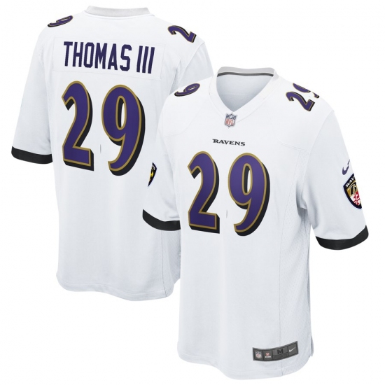 Men's Baltimore Ravens 29 Earl Thomas Nike White Game Jersey