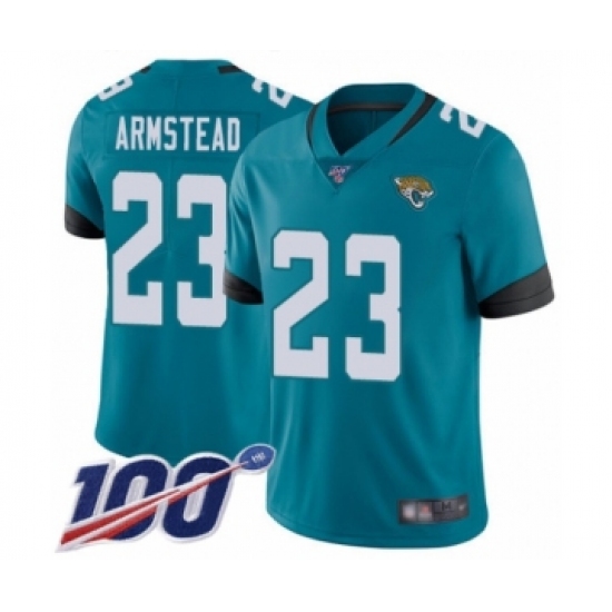 Men's Jacksonville Jaguars 23 Ryquell Armstead Teal Green Alternate Vapor Untouchable Limited Player 100th Season Football Jersey