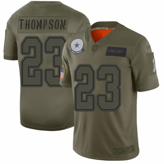 Women's Dallas Cowboys 23 Darian Thompson Limited Camo 2019 Salute to Service Football Jersey