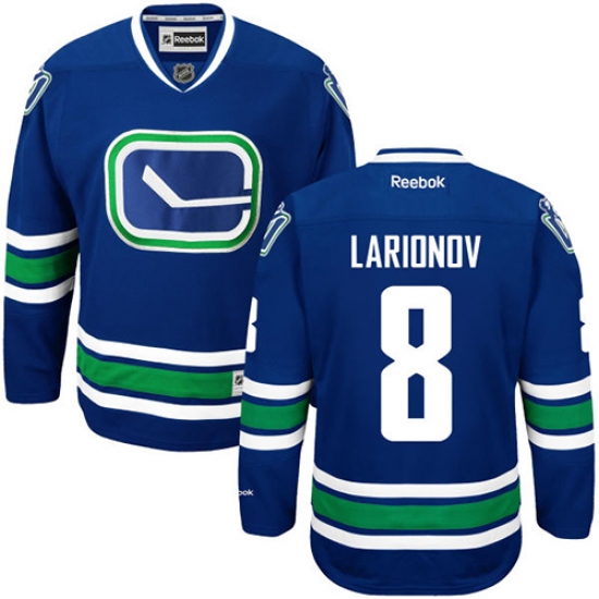 Youth Reebok Vancouver Canucks 8 Igor Larionov Authentic Royal Blue Third NHL Jersey