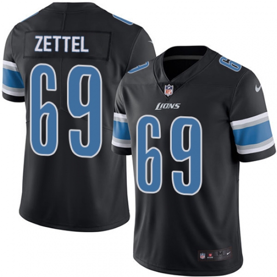 Youth Nike Detroit Lions 69 Anthony Zettel Limited Black Rush Vapor Untouchable NFL Jersey