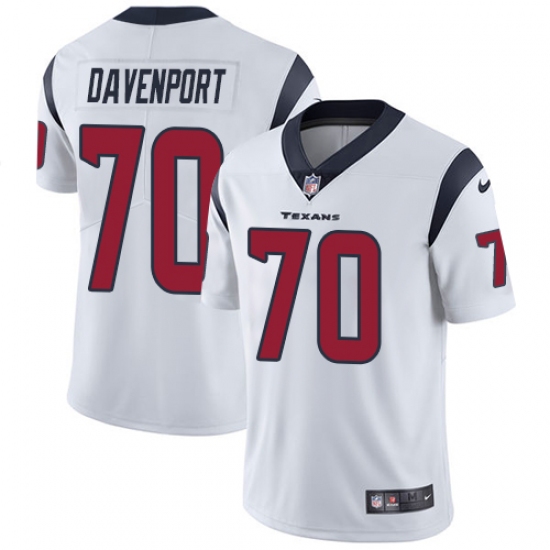 Youth Nike Houston Texans 70 Julien Davenport Elite White NFL Jersey