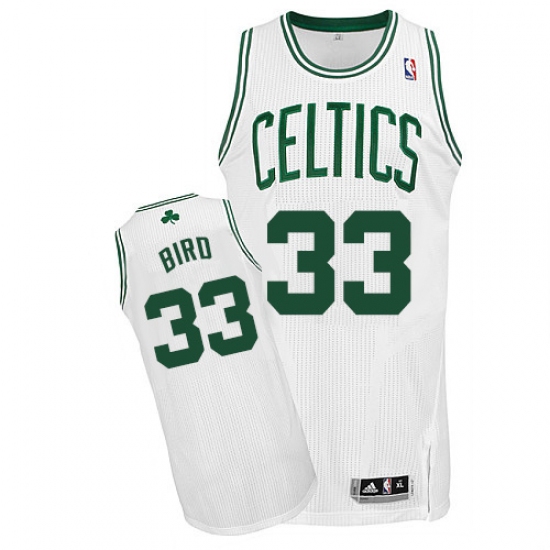 Men's Adidas Boston Celtics 33 Larry Bird Authentic White Home NBA Jersey