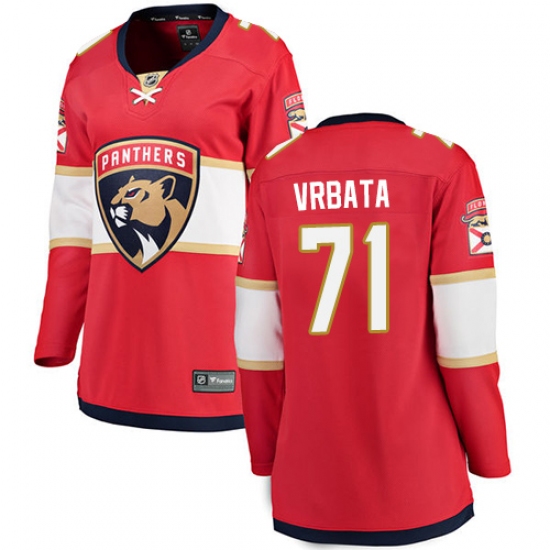 Women's Florida Panthers 71 Radim Vrbata Fanatics Branded Red Home Breakaway NHL Jersey