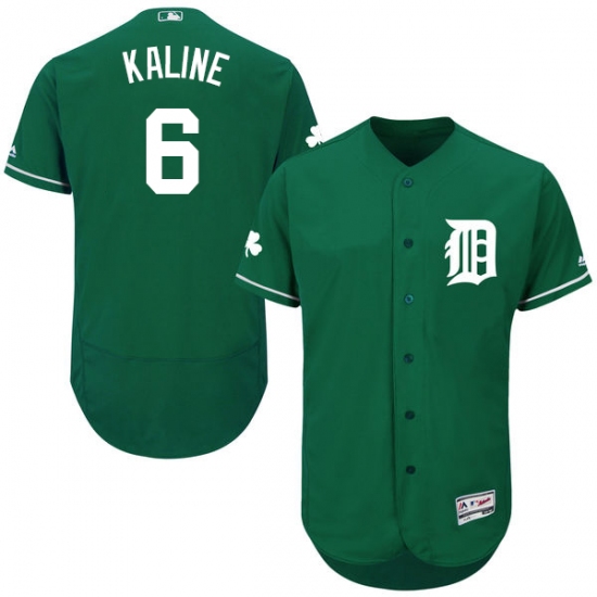 Men's Majestic Detroit Tigers 6 Al Kaline Green Celtic Flexbase Authentic Collection MLB Jersey