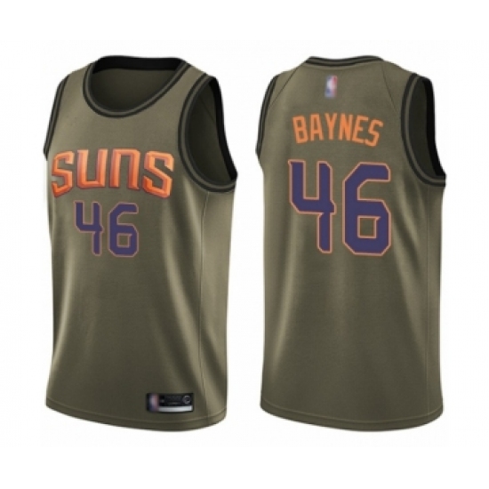 Youth Phoenix Suns 46 Aron Baynes Swingman Green Salute to Service Basketball Jersey