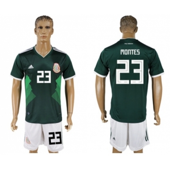 Mexico 23 Montes Green Home Soccer Country Jersey