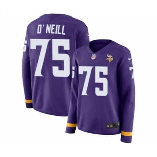 Women's Nike Minnesota Vikings 75 Brian O'Neill Limited Purple Therma Long Sleeve NFL Jersey