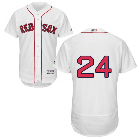 Men's Majestic Boston Red Sox 24 David Price White Home Flex Base Authentic Collection MLB Jersey