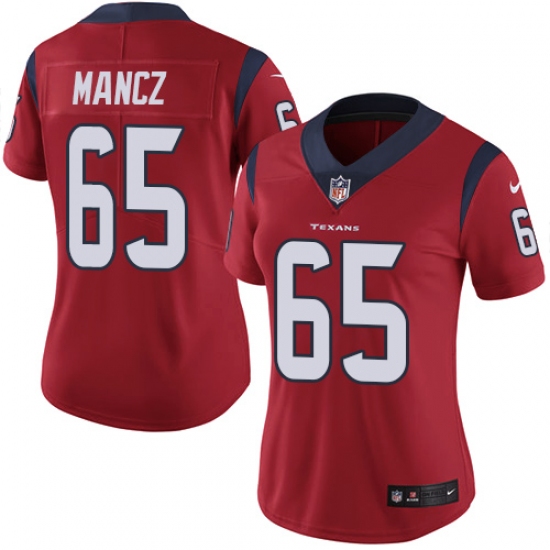 Women's Nike Houston Texans 65 Greg Mancz Limited Red Alternate Vapor Untouchable NFL Jersey