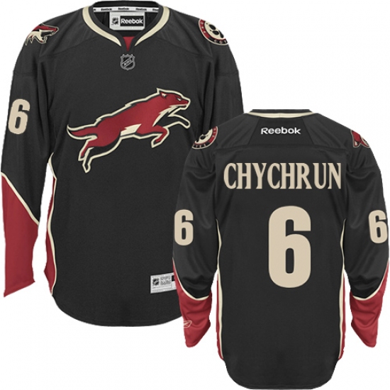 Men's Reebok Arizona Coyotes 6 Jakob Chychrun Premier Black Third NHL Jersey