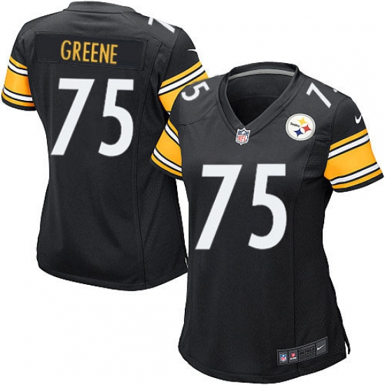 Women's Nike Pittsburgh Steelers 75 Joe Greene Game Black Team Color NFL Jersey