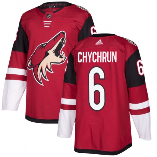 Men's Adidas Arizona Coyotes 6 Jakob Chychrun Authentic Burgundy Red Home NHL Jersey