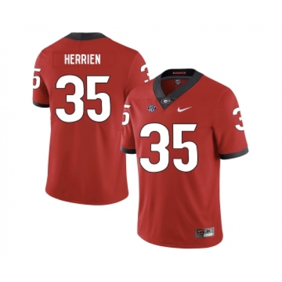 Georgia Bulldogs 35 Brian Herrien Red Nike College Football Jersey