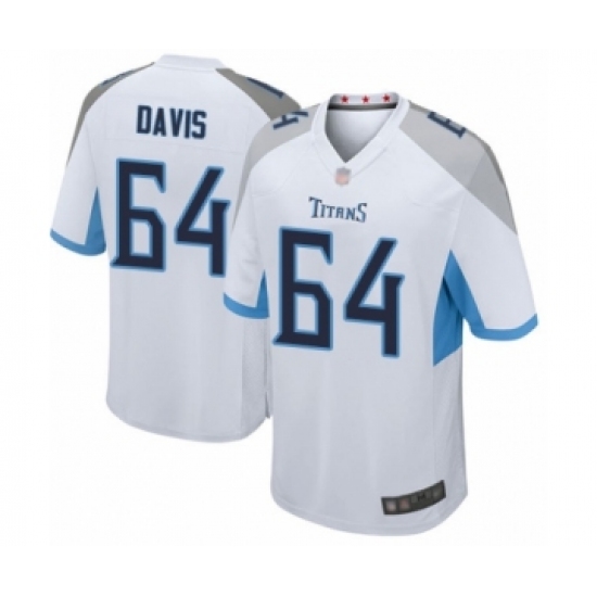 Men's Tennessee Titans 64 Nate Davis Game White Football Jersey