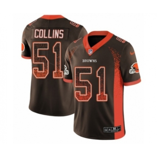 Youth Nike Cleveland Browns 51 Jamie Collins Limited Brown Rush Drift Fashion NFL Jersey