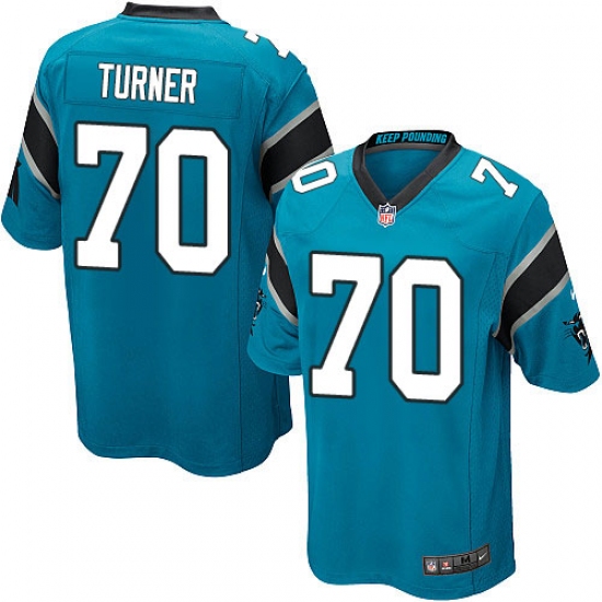 Men's Nike Carolina Panthers 70 Trai Turner Game Blue Alternate NFL Jersey