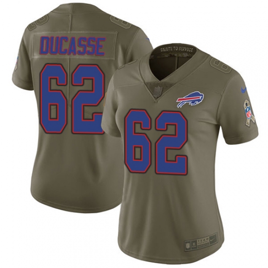 Women's Nike Buffalo Bills 62 Vladimir Ducasse Limited Olive 2017 Salute to Service NFL Jersey