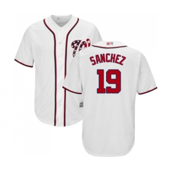 Youth Washington Nationals 19 Anibal Sanchez Replica White Home Cool Base Baseball Jersey