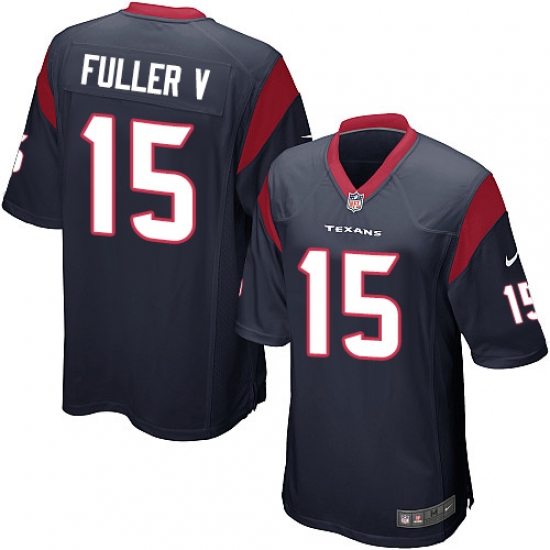 Men's Nike Houston Texans 15 Will Fuller V Game Navy Blue Team Color NFL Jersey