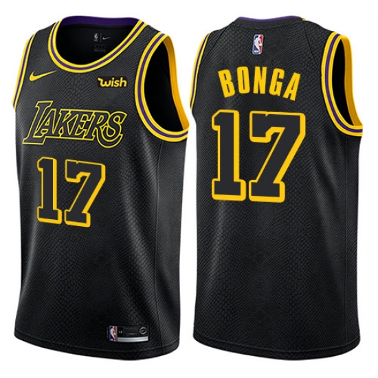 Women's Nike Los Angeles Lakers 17 Isaac Bonga Swingman Black NBA Jersey - City Edition