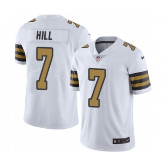 Men's Nike New Orleans Saints 7 Taysom Hill Limited White Rush Vapor Untouchable NFL Jersey