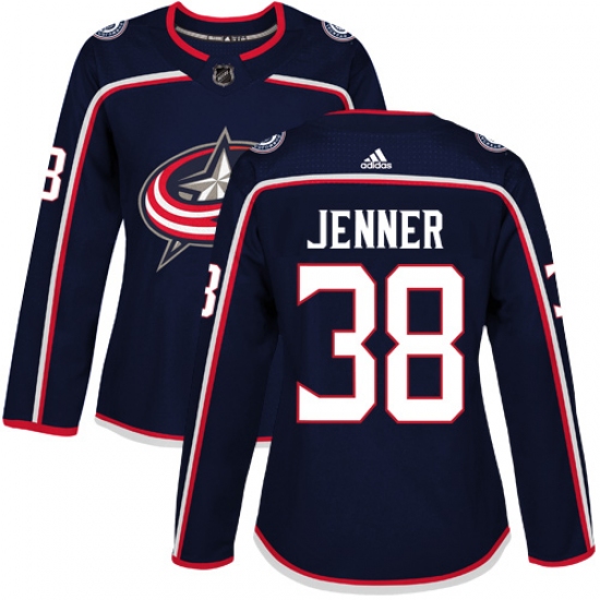 Women's Adidas Columbus Blue Jackets 38 Boone Jenner Premier Navy Blue Home NHL Jersey