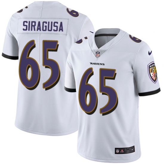 Men's Nike Baltimore Ravens 60 Nico Siragusa White Vapor Untouchable Limited Player NFL Jersey