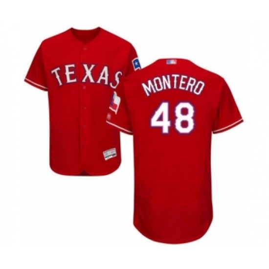 Men's Texas Rangers 48 Rafael Montero Red Alternate Flex Base Authentic Collection Baseball Player Jersey