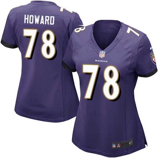 Women's Nike Baltimore Ravens 78 Austin Howard Game Purple Team Color NFL Jersey