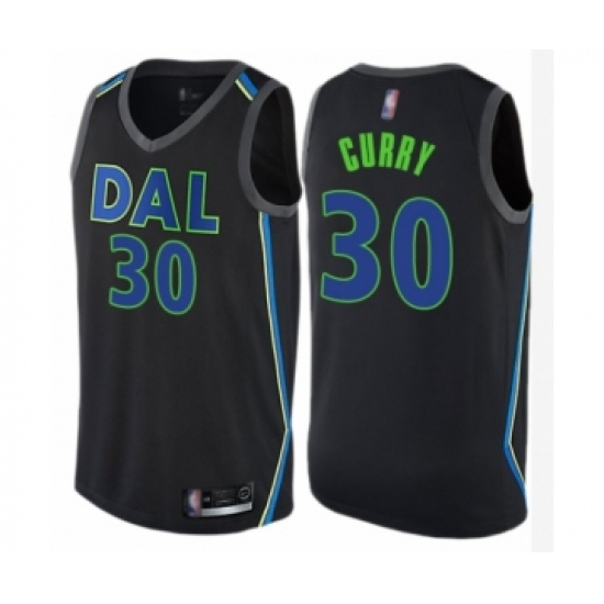 Youth Dallas Mavericks 30 Seth Curry Swingman Black Basketball Jersey - City Edition