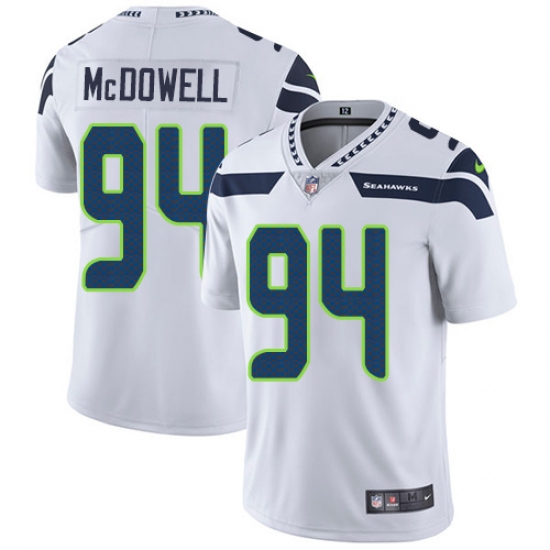 Men's Nike Seattle Seahawks 94 Malik McDowell White Vapor Untouchable Limited Player NFL Jersey