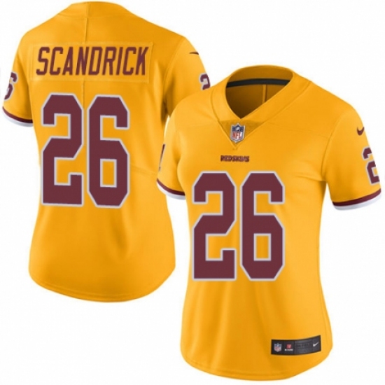 Women's Nike Washington Redskins 26 Orlando Scandrick Limited Gold Rush Vapor Untouchable NFL Jersey