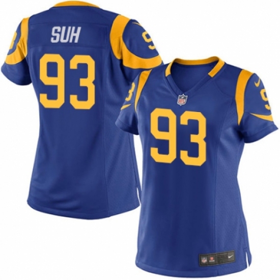 Women's Nike Los Angeles Rams 93 Ndamukong Suh Game Royal Blue Alternate NFL Jersey