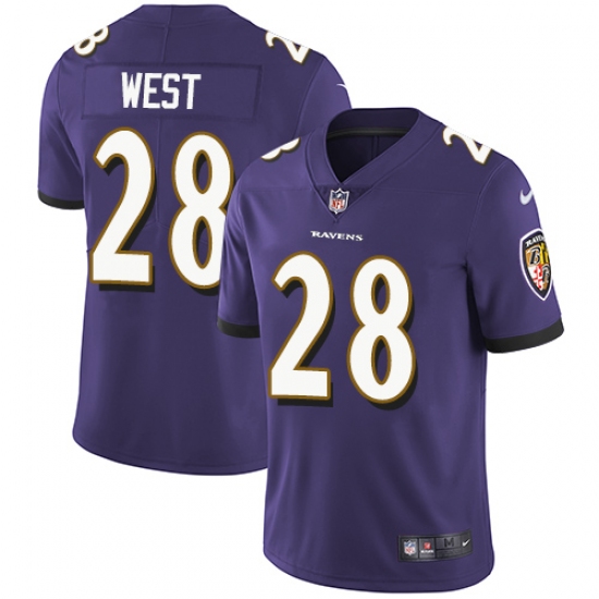 Youth Nike Baltimore Ravens 28 Terrance West Purple Team Color Vapor Untouchable Limited Player NFL Jersey